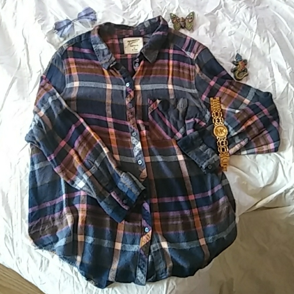 Fashionable flannel shirt.